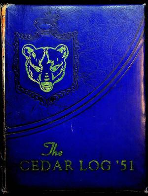 Primary view of object titled 'The Cedar Log, Yearbook of Cedar Bayou High School, 1951'.