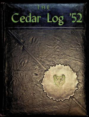 Primary view of object titled 'The Cedar Log, Yearbook of Cedar Bayou High School, 1952'.