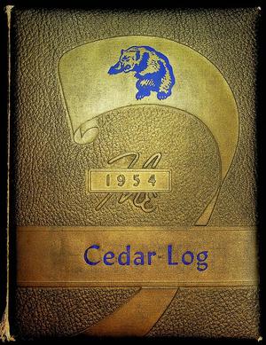 Primary view of object titled 'The Cedar Log, Yearbook of Cedar Bayou High School, 1954'.