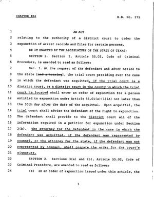 78th Texas Legislature, Regular Session, House Bill 171, Chapter 404