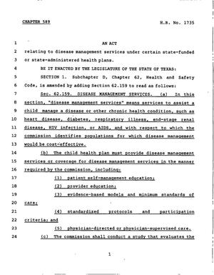 78th Texas Legislature, Regular Session, House Bill 1735, Chapter 589