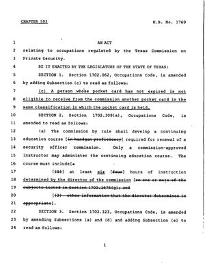 78th Texas Legislature, Regular Session, House Bill 1769, Chapter 593