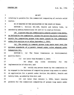 78th Texas Legislature, Regular Session, House Bill 1791, Chapter 596