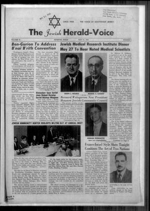 Primary view of object titled 'The Jewish Herald-Voice (Houston, Tex.), Vol. 54, No. 8, Ed. 1 Thursday, May 21, 1959'.