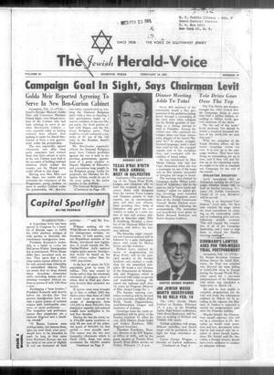 Primary view of object titled 'The Jewish Herald-Voice (Houston, Tex.), Vol. 55, No. 47, Ed. 1 Thursday, February 16, 1961'.