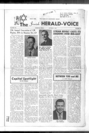 Primary view of object titled 'The Jewish Herald-Voice (Houston, Tex.), Vol. 56, No. 28, Ed. 1 Thursday, October 5, 1961'.