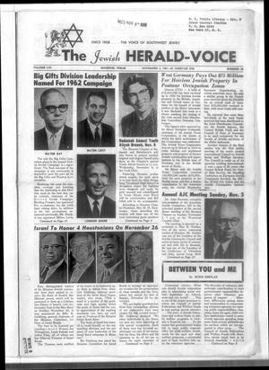 Primary view of object titled 'The Jewish Herald-Voice (Houston, Tex.), Vol. 56, No. 32, Ed. 1 Thursday, November 2, 1961'.