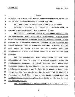 78th Texas Legislature, Regular Session, House Bill 1844, Chapter 263