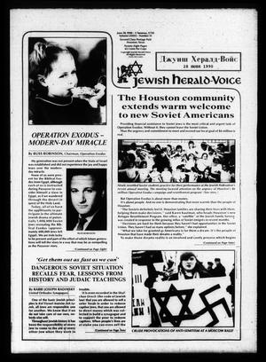 Primary view of object titled 'Jewish Herald-Voice (Houston, Tex.), Vol. 82, No. 13, Ed. 1 Thursday, June 28, 1990'.