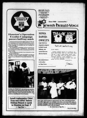 Primary view of object titled 'Jewish Herald-Voice (Houston, Tex.), Vol. 82, No. 19, Ed. 1 Thursday, August 9, 1990'.