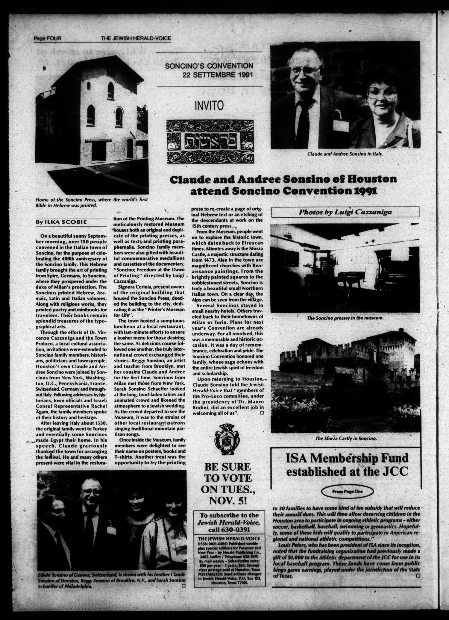 Jewish Herald-Voice (Houston, Tex.), Vol. 83, No. 31, Ed. 1 Thursday, October 17, 1991
                                                
                                                    [Sequence #]: 4 of 48
                                                