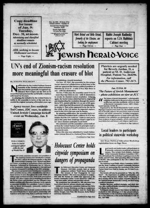 Primary view of object titled 'Jewish Herald-Voice (Houston, Tex.), Vol. 83, No. 41, Ed. 1 Thursday, December 26, 1991'.