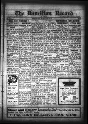 Primary view of object titled 'The Hamilton Record and Rustler (Hamilton, Tex.), Vol. 21, No. 9, Ed. 1 Thursday, April 24, 1919'.