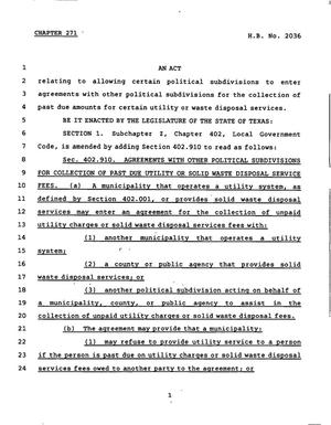 78th Texas Legislature, Regular Session, House Bill 2036, Chapter 271