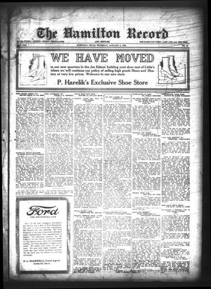 Primary view of object titled 'The Hamilton Record and Rustler (Hamilton, Tex.), Vol. 21, No. 46, Ed. 1 Thursday, January 8, 1920'.