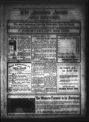 Primary view of object titled 'The Hamilton Herald and Record (Hamilton, Tex.), Vol. 45, No. 26, Ed. 1 Friday, June 25, 1920'.