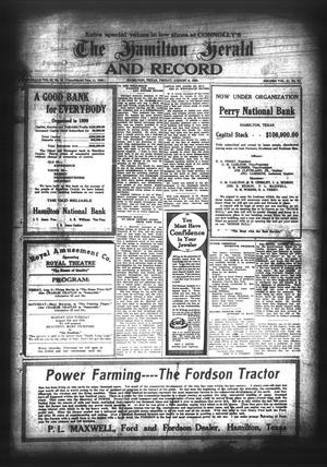 The Hamilton Herald and Record (Hamilton, Tex.), Vol. 45, No. 33, Ed. 1 Friday, August 6, 1920