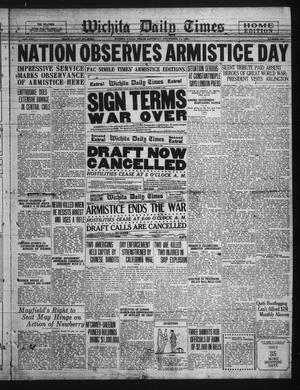 Primary view of object titled 'Wichita Daily Times (Wichita Falls, Tex.), Vol. 26, No. 183, Ed. 1 Saturday, November 11, 1922'.