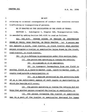 78th Texas Legislature, Regular Session, House Bill 2096, Chapter 641