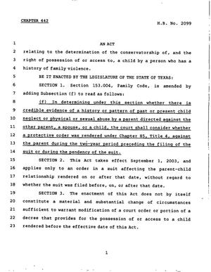 78th Texas Legislature, Regular Session, House Bill 2099, Chapter 642