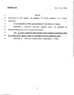 78th Texas Legislature, Regular Session, House Bill 2126, Chapter 645