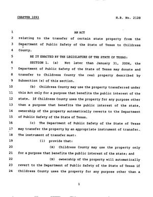 78th Texas Legislature, Regular Session, House Bill 2128, Chapter 1093