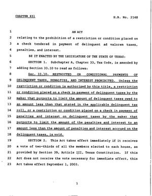 78th Texas Legislature, Regular Session, House Bill 2148, Chapter 651