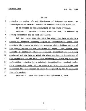 78th Texas Legislature, Regular Session, House Bill 2149, Chapter 1290