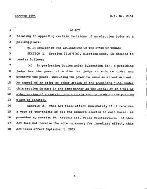 78th Texas Legislature, Regular Session, House Bill 2154, Chapter 1094