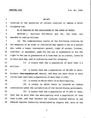 78th Texas Legislature, Regular Session, House Bill 2162, Chapter 1097