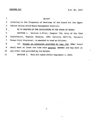 78th Texas Legislature, Regular Session, House Bill 2227, Chapter 657
