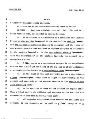 78th Texas Legislature, Regular Session, House Bill 2238, Chapter 658