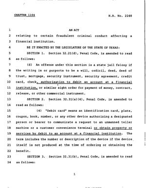 78th Texas Legislature, Regular Session, House Bill 2248, Chapter 1104