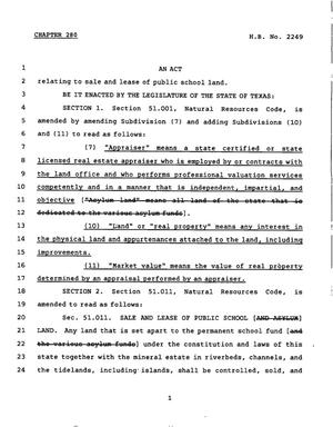 78th Texas Legislature, Regular Session, House Bill 2249, Chapter 280
