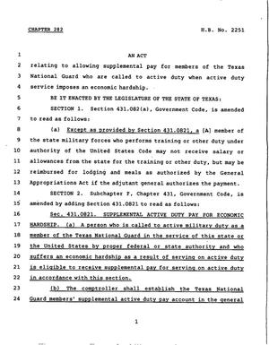 78th Texas Legislature, Regular Session, House Bill 2251, Chapter 282