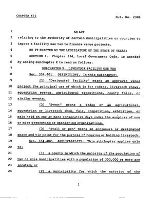 78th Texas Legislature, Regular Session, House Bill 2386, Chapter 672
