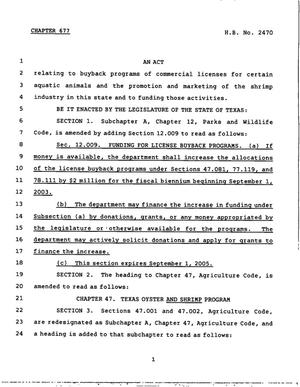 78th Texas Legislature, Regular Session, House Bill 2470, Chapter 677