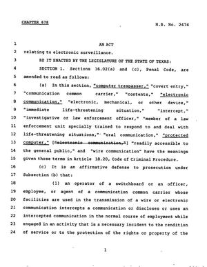 78th Texas Legislature, Regular Session, House Bill 2474, Chapter 678