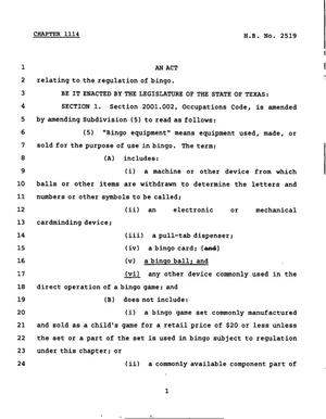 78th Texas Legislature, Regular Session, House Bill 2519, Chapter 1114