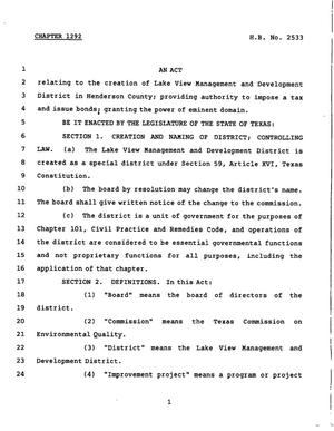 78th Texas Legislature, Regular Session, House Bill 2533, Chapter 1292