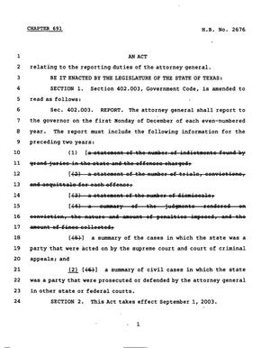 78th Texas Legislature, Regular Session, House Bill 2676, Chapter 691