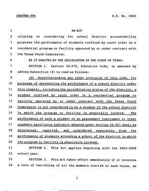 78th Texas Legislature, Regular Session, House Bill 2683, Chapter 694