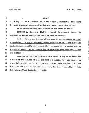 78th Texas Legislature, Regular Session, House Bill 2786, Chapter 297