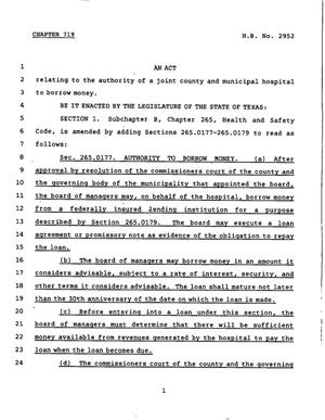 78th Texas Legislature, Regular Session, House Bill 2952, Chapter 719