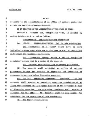 78th Texas Legislature, Regular Session, House Bill 2985, Chapter 305