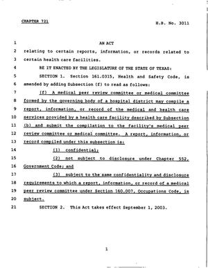 78th Texas Legislature, Regular Session, House Bill 3011, Chapter 721