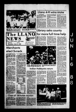 The Llano News (Llano, Tex.), Vol. 97, No. 33, Ed. 1 Thursday, June 16, 1988