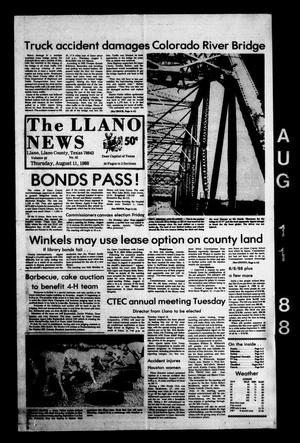 The Llano News (Llano, Tex.), Vol. 97, No. 42, Ed. 1 Thursday, August 11, 1988