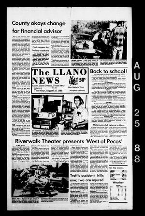 The Llano News (Llano, Tex.), Vol. 97, No. 44, Ed. 1 Thursday, August 25, 1988