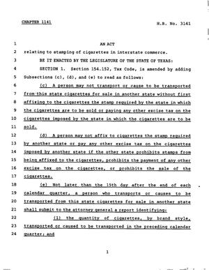 78th Texas Legislature, Regular Session, House Bill 3141, Chapter 1141
